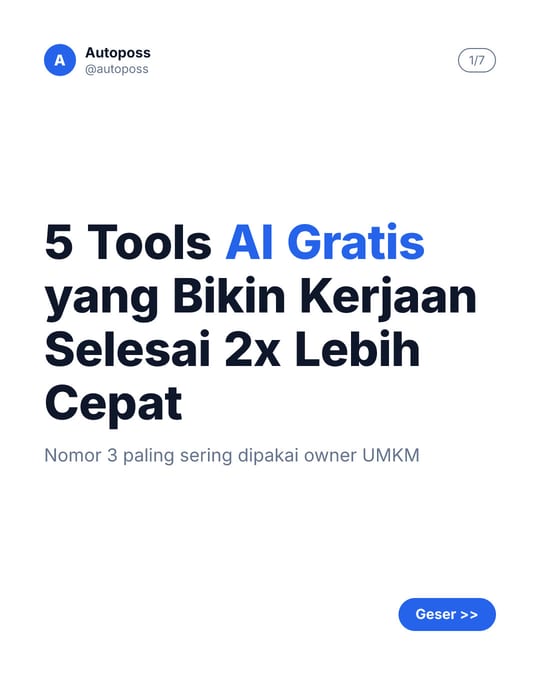 Contoh slide tema Clean Minimal