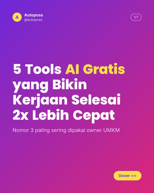 Contoh slide tema Gradient Pop